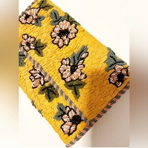 anthropologie straw embellished bag.